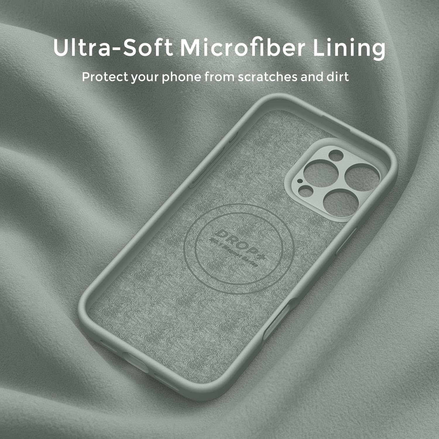 Ktele Magnetic for iPhone 16 Pro Case [Compatible with Magsafe] [Premium Silicone Satin-Smooth Touch] Slim Shockproof Anti-Scratch Microfiber Lining Case, 6.3 inch, Calke Green